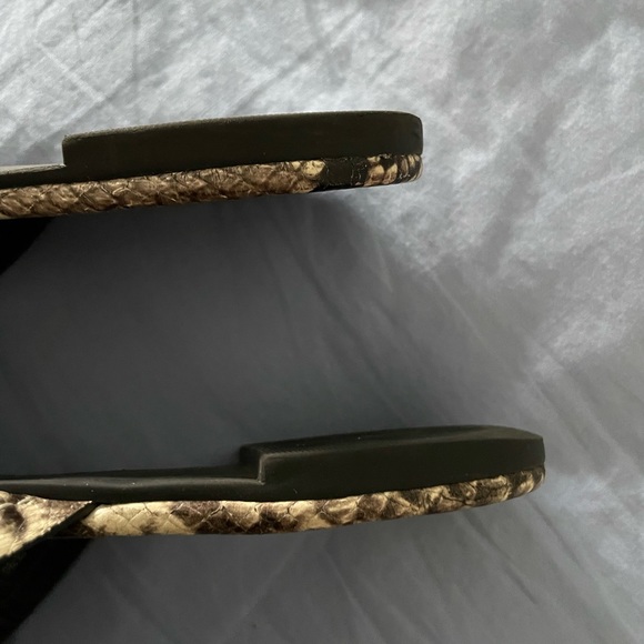 Lightly used Tory Burch flip flops in brown snakeskin - Picture 8 of 8